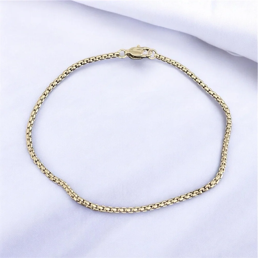 Stainless Steel box chain 8 inch 2mm width bracelet - Silver